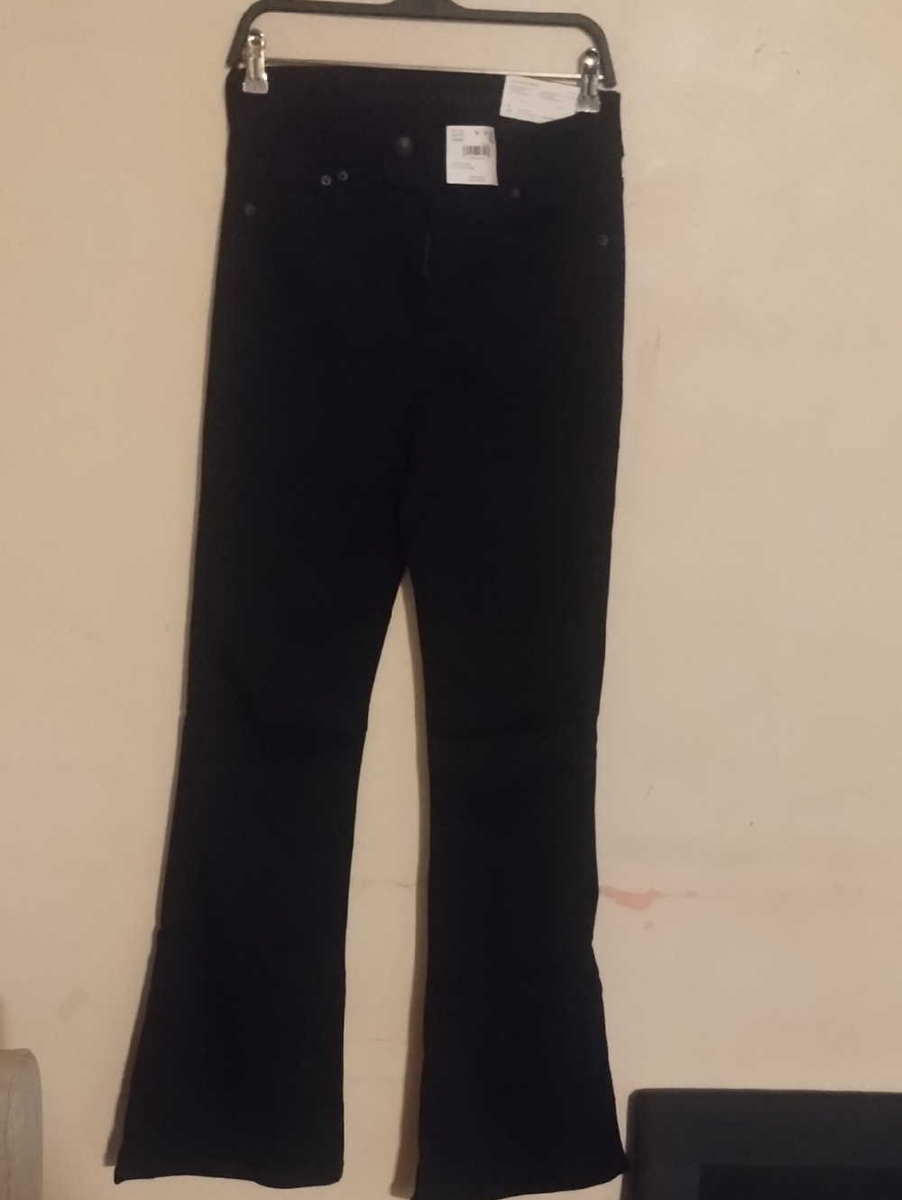 Next Level Apparel Black Super High-Rise Flare Pants